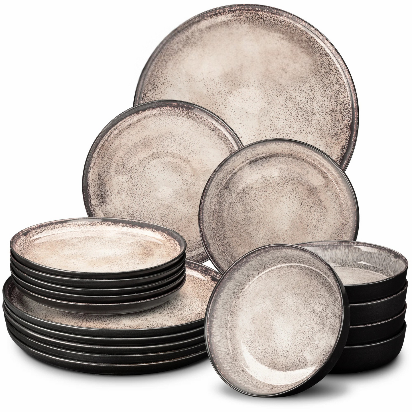 Geschirr Set 18-Teilig Beige | ITALIANO