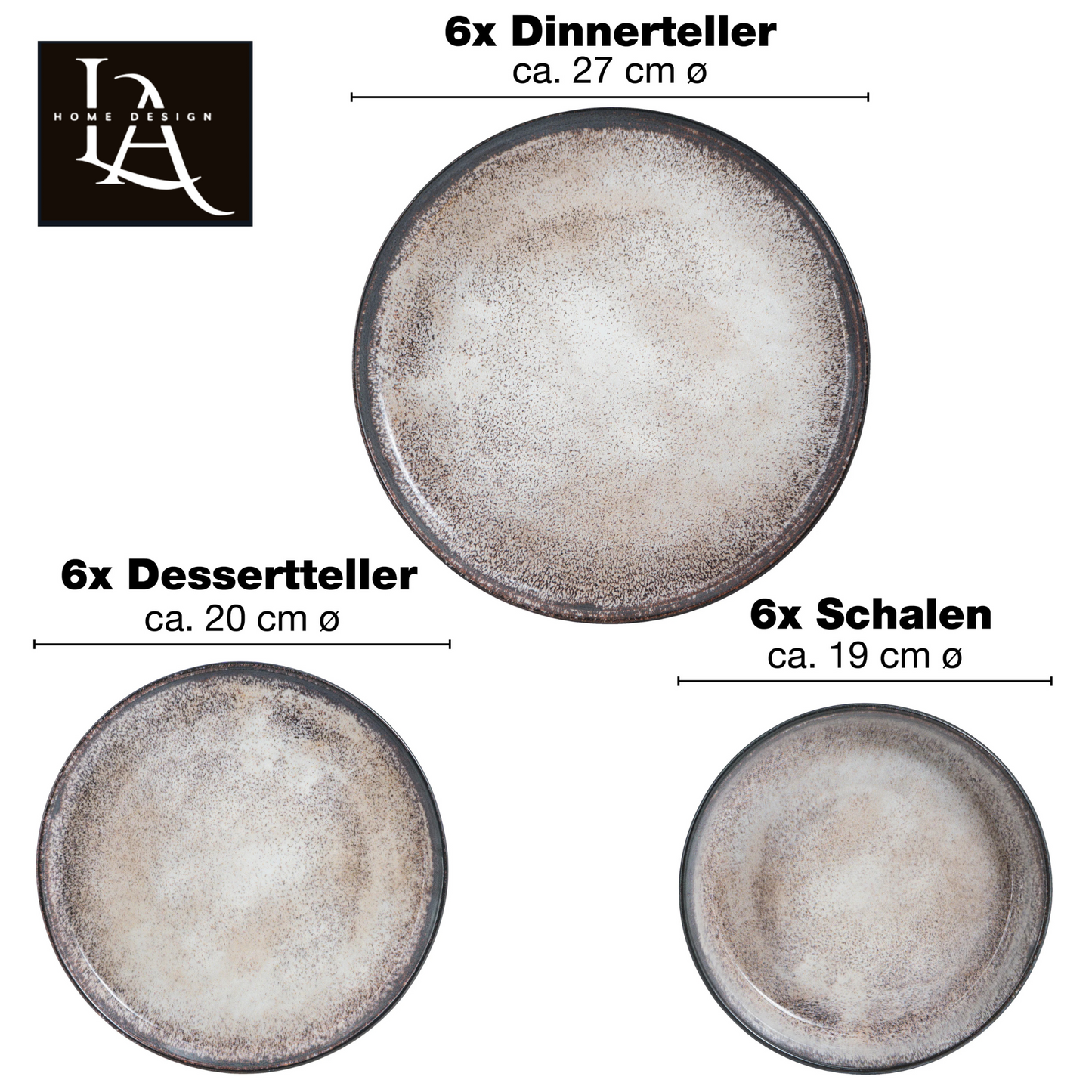 Geschirr Set 18-Teilig Beige | ITALIANO