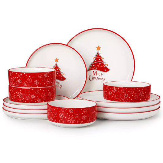Weihnachtsmann 12-teiliges Geschirrset | Merry Christmas Edition