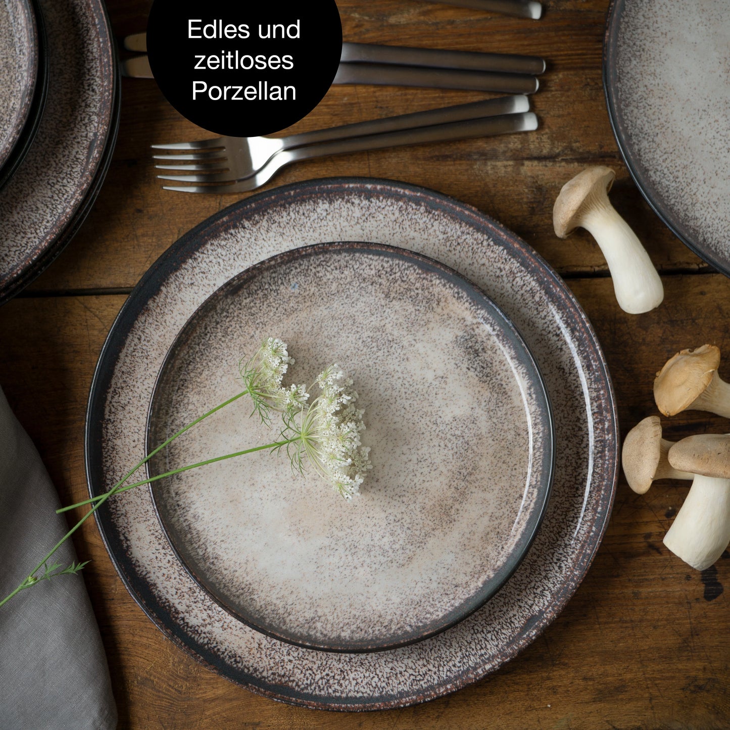 Geschirr Set 18-Teilig Beige | ITALIANO