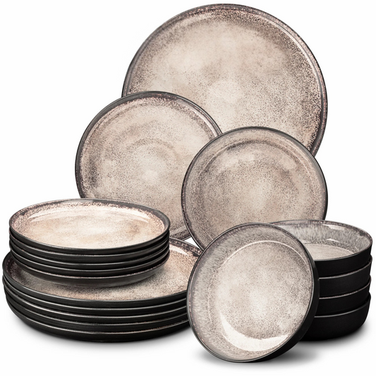 Geschirr Set 18-Teilig Beige | ITALIANO