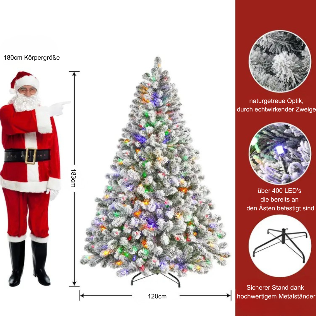 Premium künstlicher Weihnachtsbaum mit integrierter Beleuchtung 180&200cm | Snowlight