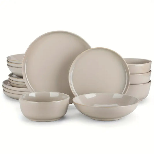16-teiliges Geschirrset in Beige