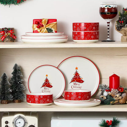 Weihnachtsmann 12-teiliges Geschirrset | Merry Christmas Edition