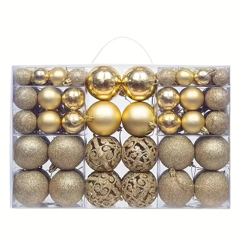Weihnachtskugeln 100-teilig – Bruchsicheres Set in Silber, Gold, Rot & Rosé