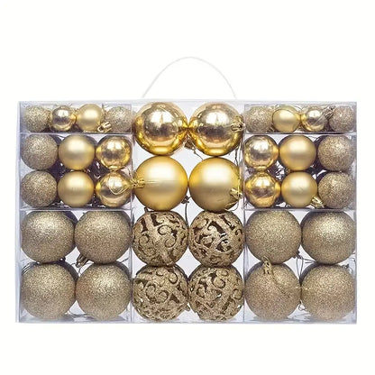 Weihnachtskugeln 100-teilig – Bruchsicheres Set in Silber, Gold, Rot & Rosé