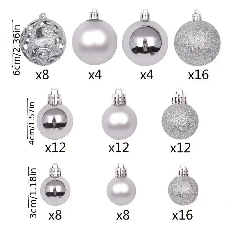 Weihnachtskugeln 100-teilig – Bruchsicheres Set in Silber, Gold, Rot & Rosé