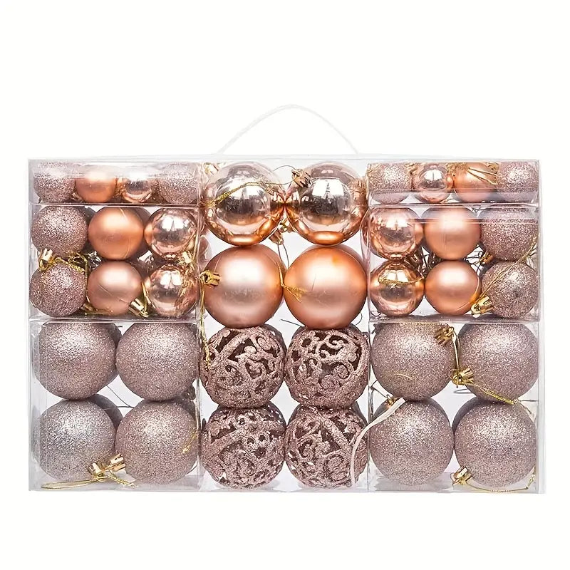Weihnachtskugeln 100-teilig – Bruchsicheres Set in Silber, Gold, Rot & Rosé