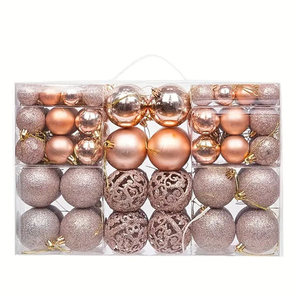 Weihnachtskugeln 100-teilig – Bruchsicheres Set in Silber, Gold, Rot & Rosé