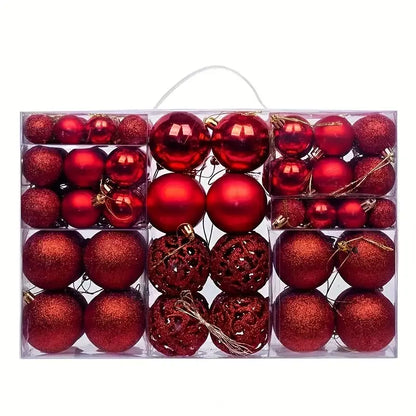 Weihnachtskugeln 100-teilig – Bruchsicheres Set in Silber, Gold, Rot & Rosé